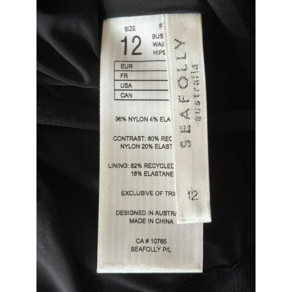 Seafolly Marrakesh V Neck one piece swimsuit bathing suit black size 8 - Picture 5 of 8